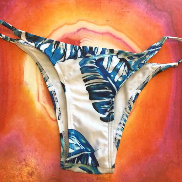 Blue and white bikini top and bottom (new!) - Picture 3 of 4